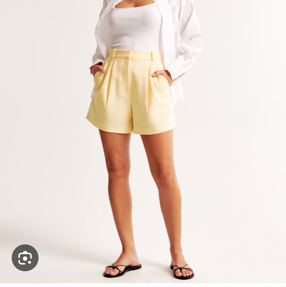 Abercrombie & Fitch High Waist Yellow Shorts